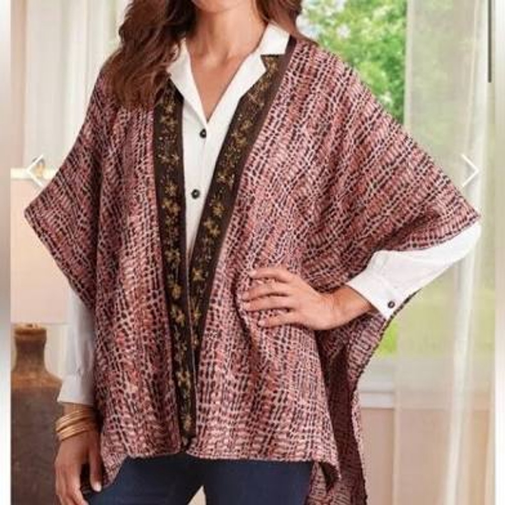 NWT‎ Soft Surroundings Korra Tweed Beaded Shawl